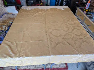 gold damask fabric valance , View more