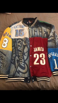 Vintage NBA Teams Bomber Jacket  Lakers 76ers Bryant Lebron UNK