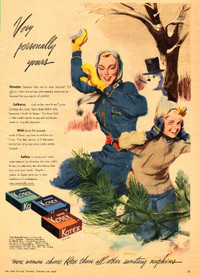Large 1949 full-page magazine ad for Kotex
