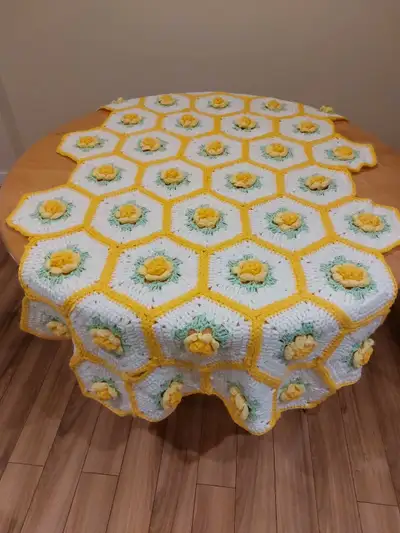 Handmade crochet blanket, View more