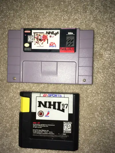 Video games - NHL 96 (SNES) + NHL 97 (SEGA), View more