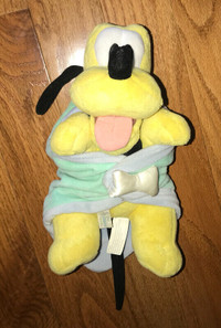 DISNEY BABIES 11 inch PLUSH Baby PLUTO DOG WITH BLANKET