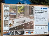 Brand New Blanco Quatrus Steel 18-in x 32-in U Super Single Sink