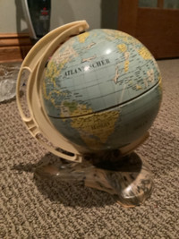 Vintage Michael Seidel Western Germany Tin Earth Globe In German