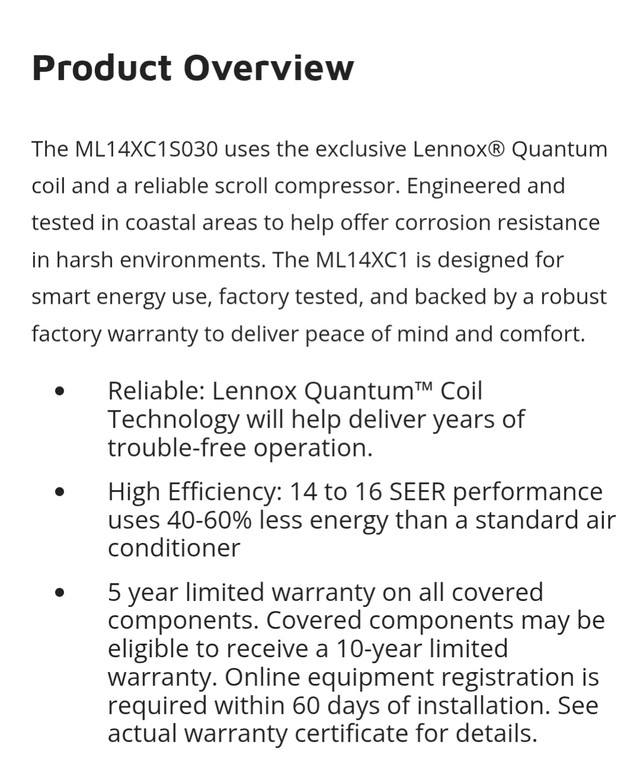 Lennox Air Conditioner **Special** in Heating, Cooling & Air in Ottawa - Image 2
