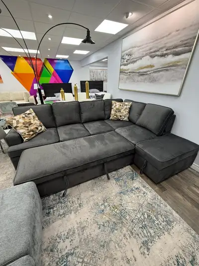 Sale On Brand New Sectional Sofa Bed Grey In Color, View more
