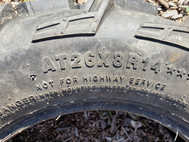 Quad 26x8x14 Tire in ATV Parts, Trailers & Accessories in Winnipeg - Image 2