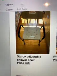 Adjustable shower chair