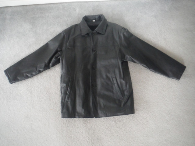 Never worn, Men's Size Medium Black Leather Jacket for sale ! in Men's in City of Halifax