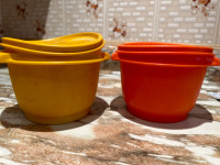 Classic Vintage Orange +Yellow Tupperware Containers