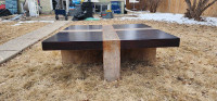 Large heavy real wood square coffee table fr Finesse furnishing