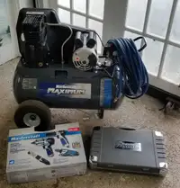 Air compressor with tools and 50 foot hose 