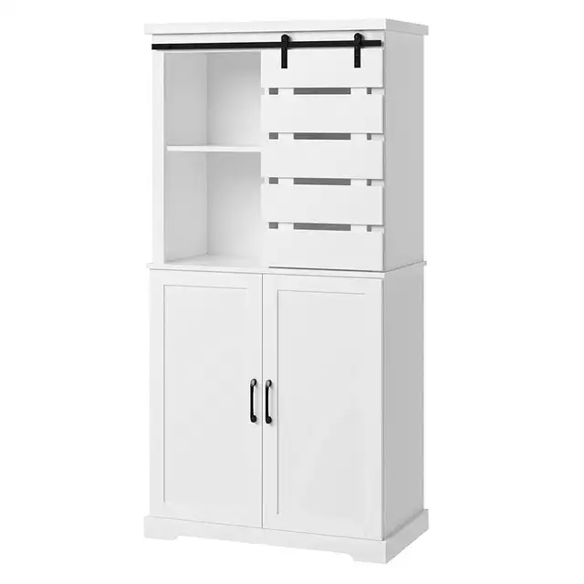 Tall Kitchen Pantry, Large Wood Storage Cabinet with Sliding Bar in Storage & Organization in Markham / York Region - Image 10