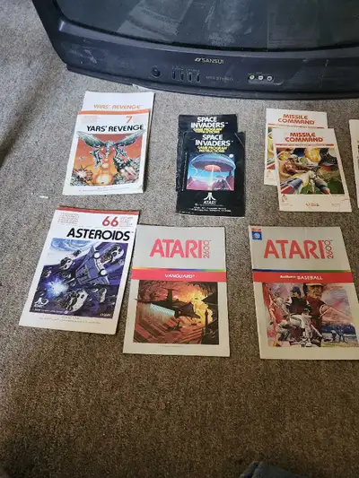 I have a bunch of atari 2600 games,5 bucks a piece.They all work good.I have some manuals too,for 5...