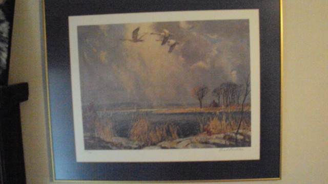 FRANK PANABAKER LIMITED EDITION PRINT - TURKEY POINT SWANS in Arts & Collectibles in Hamilton