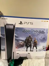 PS5 god of war disc console with two controllers and 6 games 