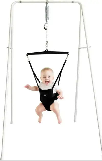 Jolly Jumper CLASSIC with Stand - ORIGINAL Baby Jumper, Indoor and Outdoor Exercise Saddle Seat, Adj...