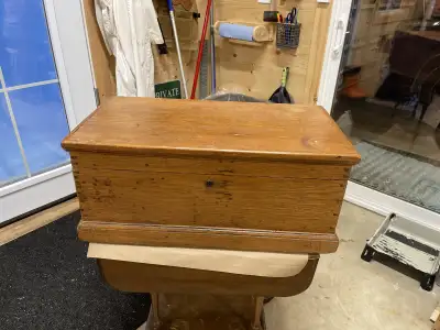 Beautiful Antique Wooden Chest, View more