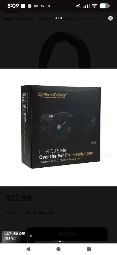 Prime cables Hi-Fi DJ Style Over The Ear Pro Head Phones, View more