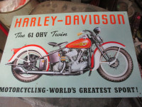 1994 HARLEY DAVIDSON 61 OHV TWIN MOTORCYCLE TIN SIGN $40