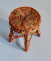 Lovely Vintage Sturdy Woven Wicker Doll House Table