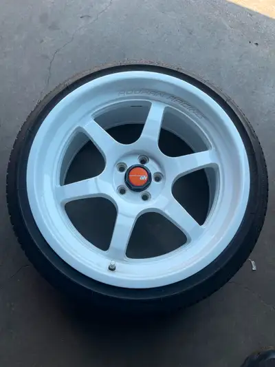 Selling a set of rims and tires for $1000. Rims- Aodhan Racing Rims 18X9.5, 5X100, ET35. Tires- P225...