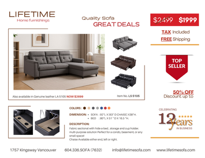 Condo Size Sofa Bed with High Back and Storage, View more