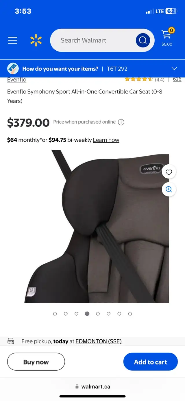 Evenflo Symphony Sport All-in-One Convertible Car Seat in Other in Edmonton - Image 5