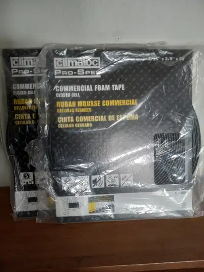 CLIMALOC FOAM TAPE: 3/16" x 3/8" Door & Window, View more