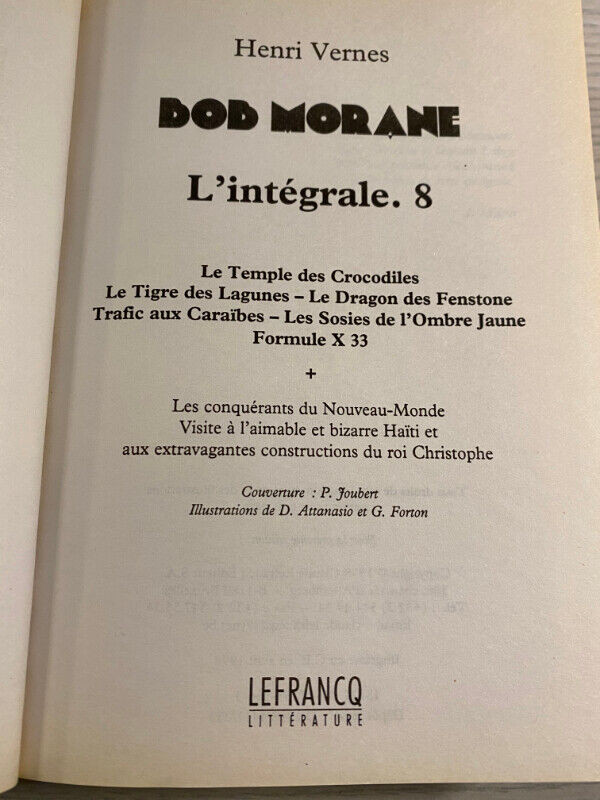 Bob Morane L'intégrale Tome 8 Lefrancq 1998 NEUF dans Livres jeunesse et ados  à Ouest de l’Île - Image 3