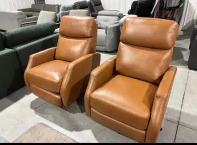 Top-grain leather recliner, View more