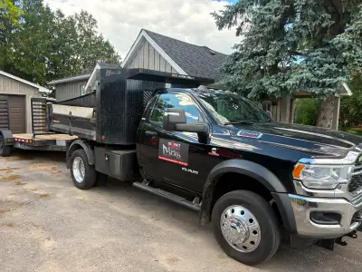 2024 Dodge ram 5500 4x4 slt. Has 9'6" Miska dump body, Side tool box, Amber flashing lights. Safety...