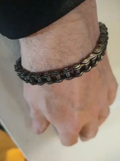 Bracelet Chaine Style Biker 8 Pouces 20 Argent Comptant