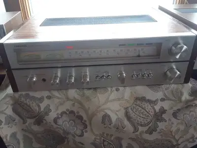 Toshiba SA 420 Vintage Receiver and Three-Way Speakers, View more