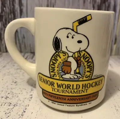 15th Anniversary 1989 Snoopy Senior World Hockey Tournament Mug, View more