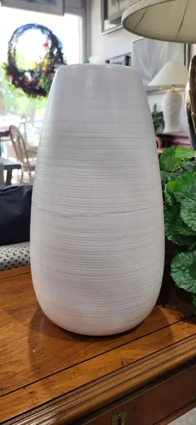White Textured Decorative Vase 14', View more