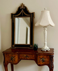 Vintage SYROCO Mirror, Ornate, Black & Gold