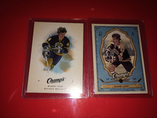 2x bobby orr u.d champs cards in Arts & Collectibles in Oshawa / Durham Region