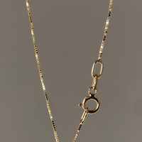 Solid 10k Gold Box Chain Necklace 0.5MM 0.6MM 0.8MM
