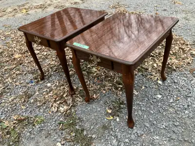 Two modern vintage end tables 
21”x19”x23”, View more