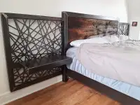 Custom Metal Bed frame -Barnwood