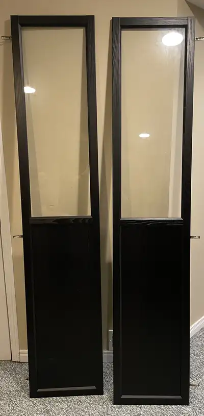 Ikea Oxford Glass Door Pair (Black Oak) for Billy Bookcase, View more