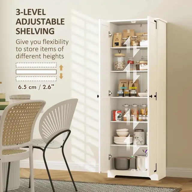 Tall 67" Farmhouse Pantry Cabinet with 2 Doors in Bookcases & Shelving Units in Markham / York Region - Image 6