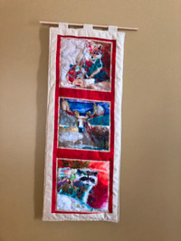 Wall decor. Hand quilted wall hanging. Reversible 100% cotton$10