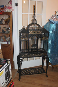 ANTIQUE, iron bird cage.
