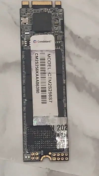 Consistent M2 2280 SATA SSD 256 GB B plus M Key, View more