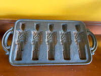 Vintage 1986 John Wright Cast Iron Toy Solider Cookie Muffin Pan