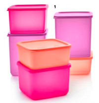 Tupperware Basic Bright Square 6pc Set