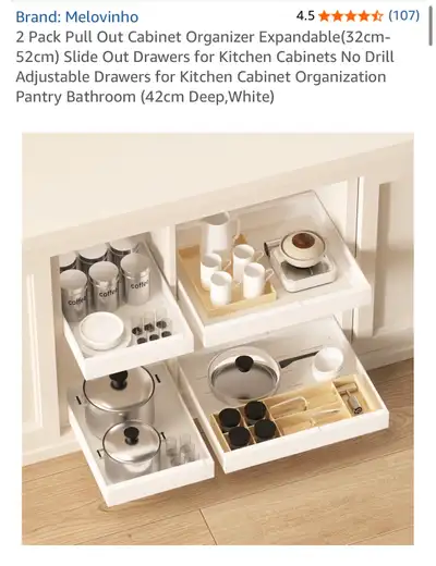 New! Melovinho 2-pack Cabinet Organizer, View more