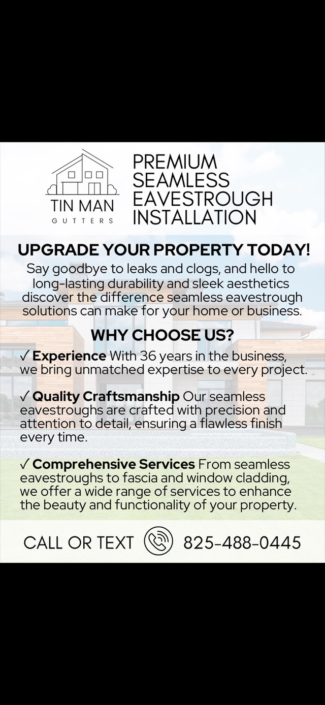 Eavestrough Installation & Removal in Lawn, Tree Maintenance & Eavestrough in Calgary - Image 2